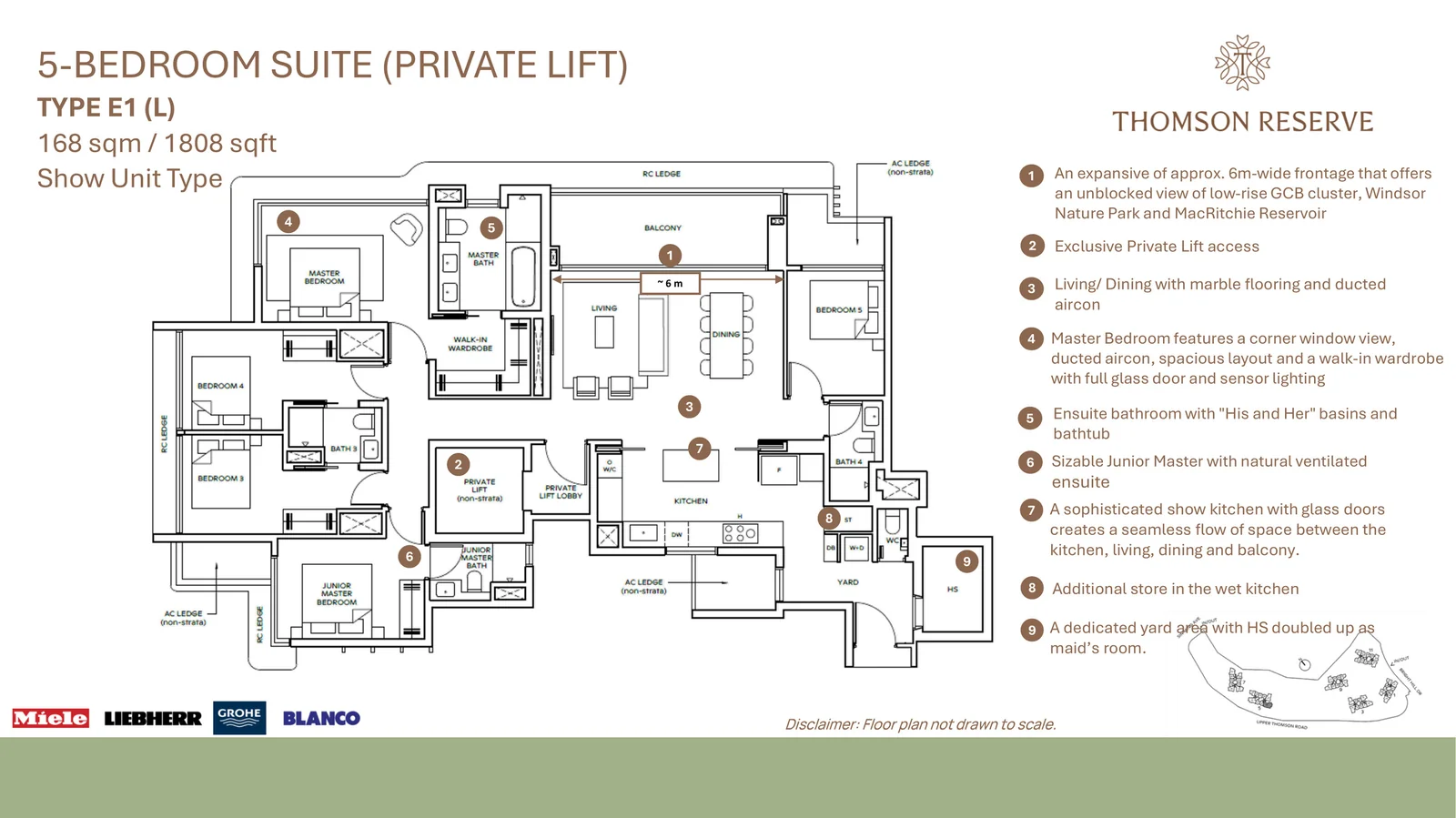 Thomson Reserve 5-Bedroom Suite Type E1(L) Floor Plan